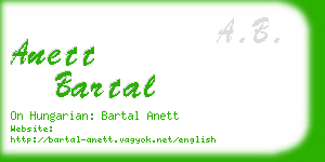anett bartal business card